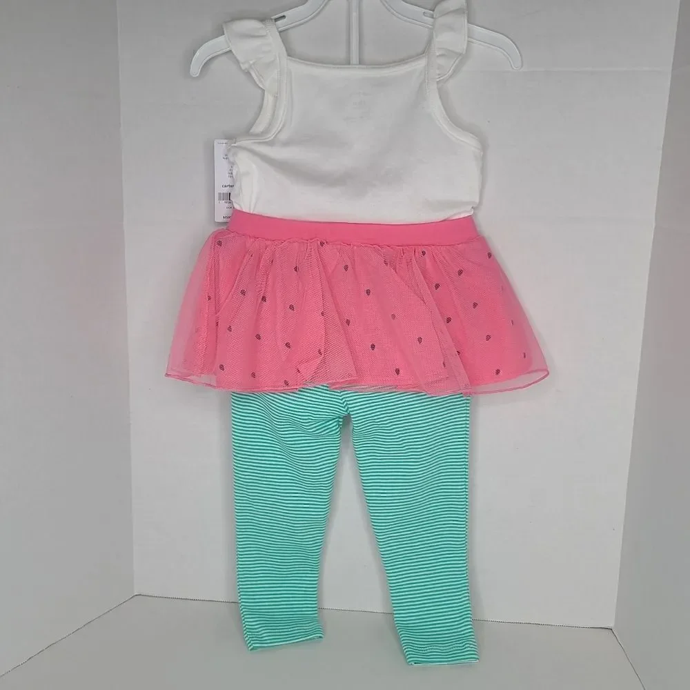 Carters 18m 2 piece outfit Watermelon Bunny Tutu